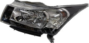 A pair of KD brand headlights for a Chevrolet Cruze, featuring a clear lens and a black frame.
