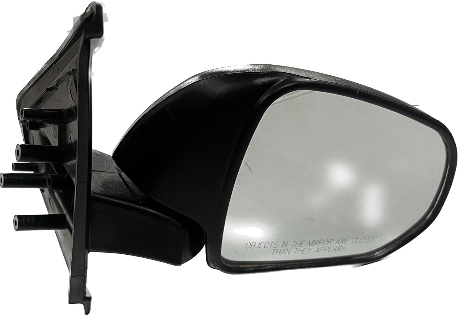Black, clear K D side/door mirror for Datsun GO with door mount.