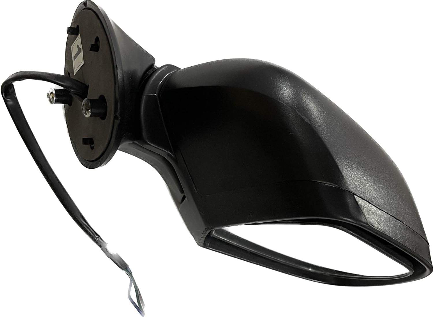 A black, clear door-mounted side rear view mirror for Renault Duster/Verito/Terrano motor.