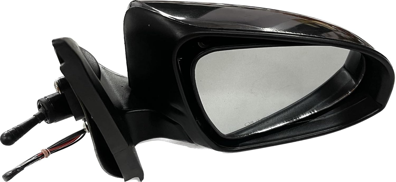 Adjustable side mirror for Toyota Etios/Liva with an indicator, black in color with a clear mirror surface and an adjustable mounting type.
