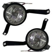 A pair of fog lamps for Chevrolet Sail, including bulbs, with a black rim design.
