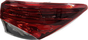 Black taillight for Toyota Fortuner designed to fit models from 2016 to 2020, featuring a red and white light cover.
