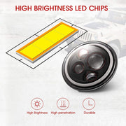 High brightness LED chip with lens on a white background