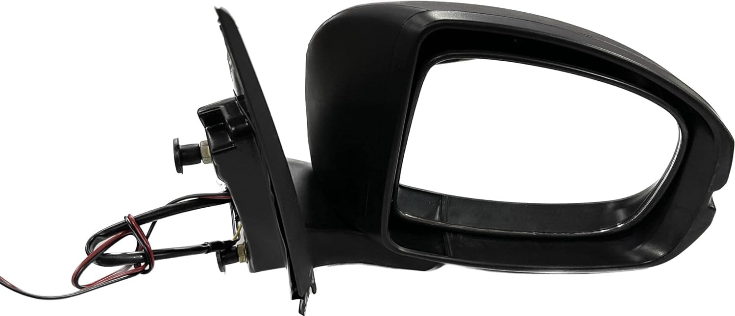 Black side door mirror for Honda Amaze 2018 with motor, plus indicator and manual fold function.