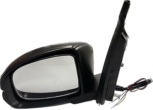 Black door mirror with automatic folding mechanism and integrated indicator for Honda Amaze 2016-2018.
