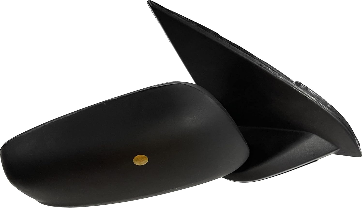 Black side rear view door mirror for Honda Amaze 2018, with a clear convex mirror plate.