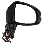 A black door/side mirror for a Honda Jazz motor vehicle with wiring and an indicator, suitable for 2016 and onwards models.