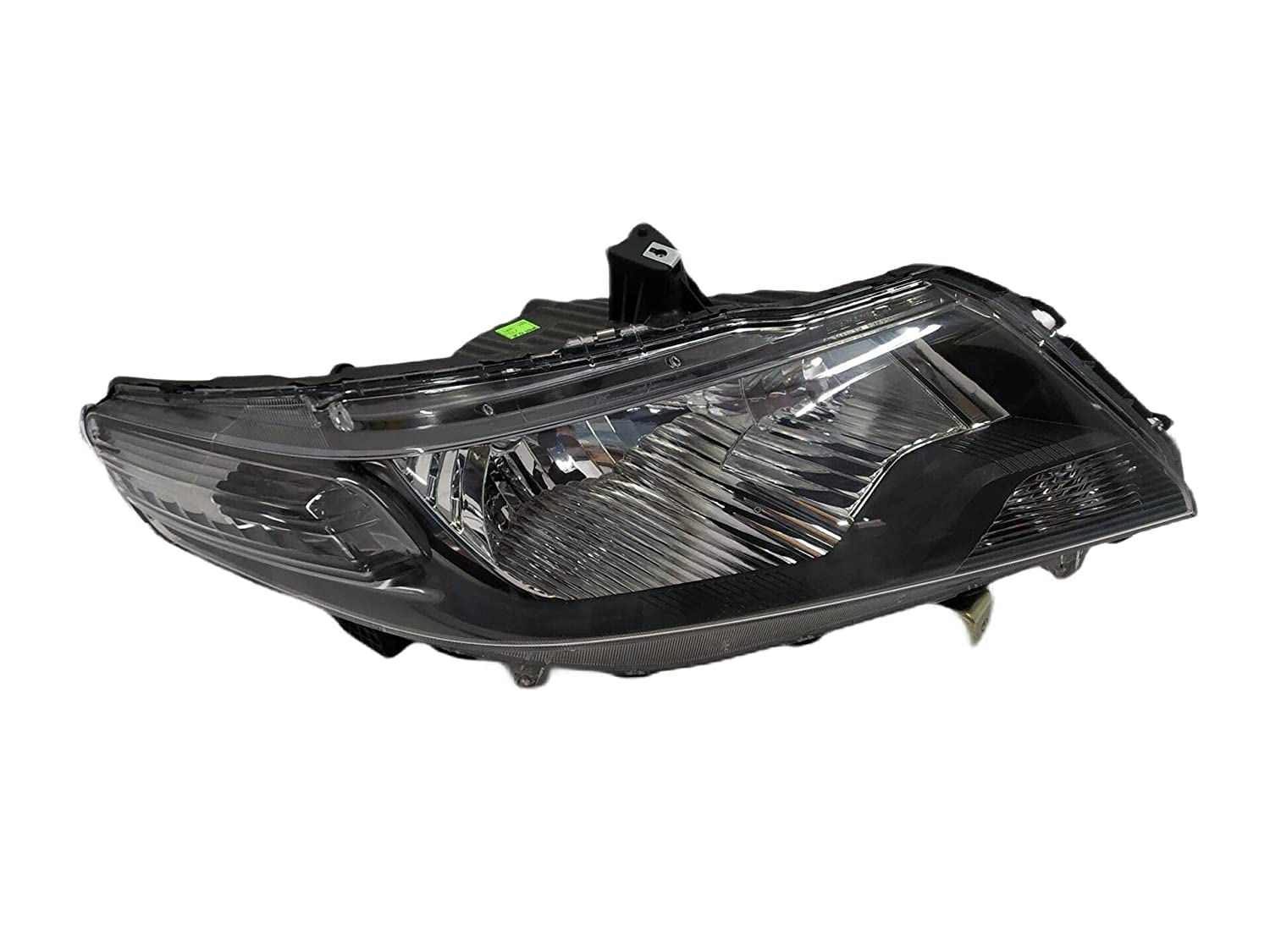 A black K D brand headlight assembly for Honda City IVTEC 2009-2013 without adjustable motor.