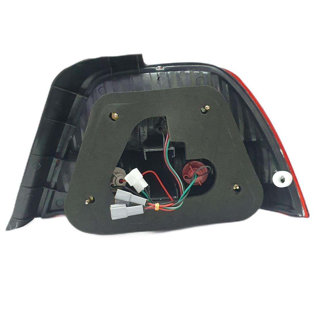 Red tail light assembly for Honda City Type-2 (1998-2003) with a close-up on the left and a picture of a car on the right, indicating the product's use.