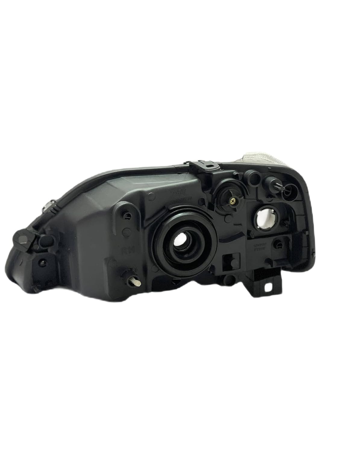 A front view of a silver K D headlight assembly for a Hyundai Accent Type 2, showcasing the headlight bulb and the surrounding clear casing.