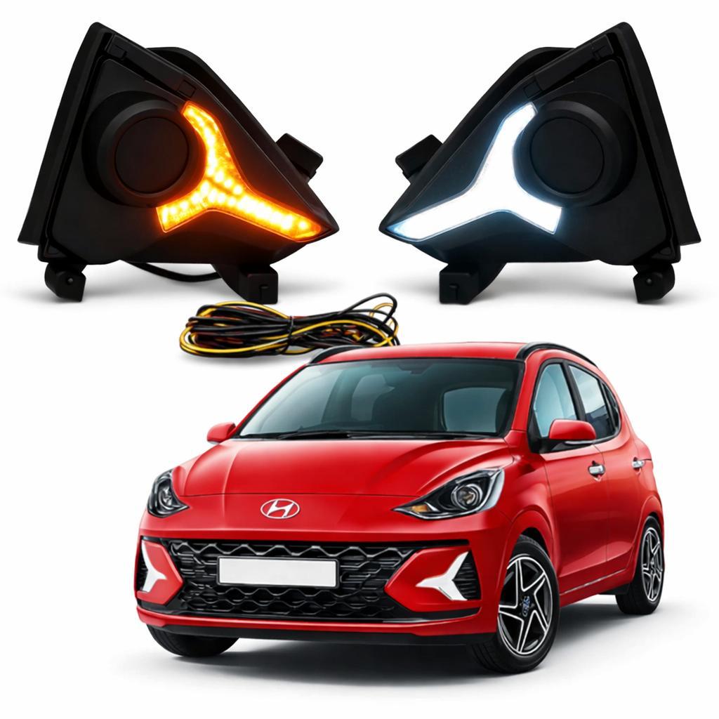 
Hyundai fog lamp cover upgrade 
Grand NIOS front DRL kit