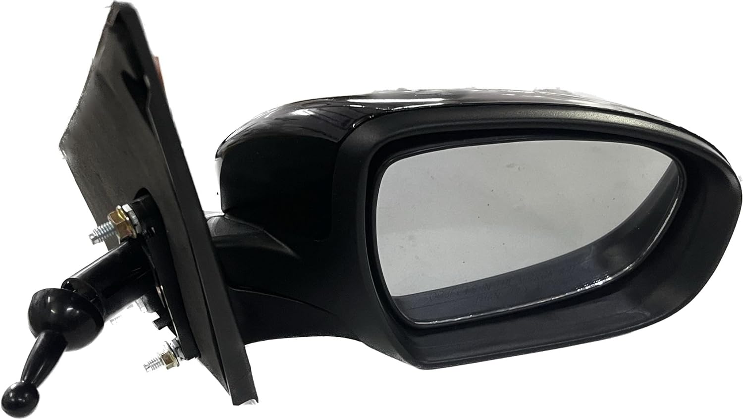 Manual adjustable door mirror for Hyundai I20 Elite, black in color, with a simple, classic design.