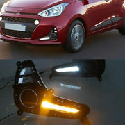 K D DRL Fog Lamp Cover with Turn Indicator for Hyundai Grand i10 Type 2 2016-2019