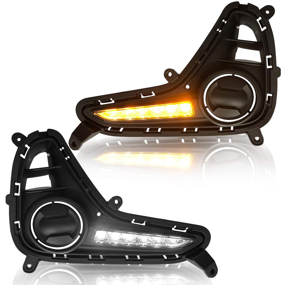 K D DRL Fog Lamp Cover with Turn Indicator for Hyundai Grand i10 Type 2 2016-2019