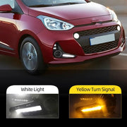 K D DRL Fog Lamp Cover with Turn Indicator for Hyundai Grand i10 Type 2 2016-2019