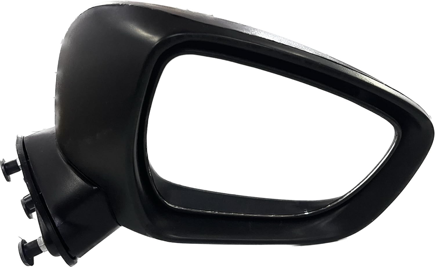 A black, curved K D brand door/side mirror for Maruti IGNIS manual, featuring a shatter-resistant acrylic mirror with a weather-resistant ABS plastic casing.