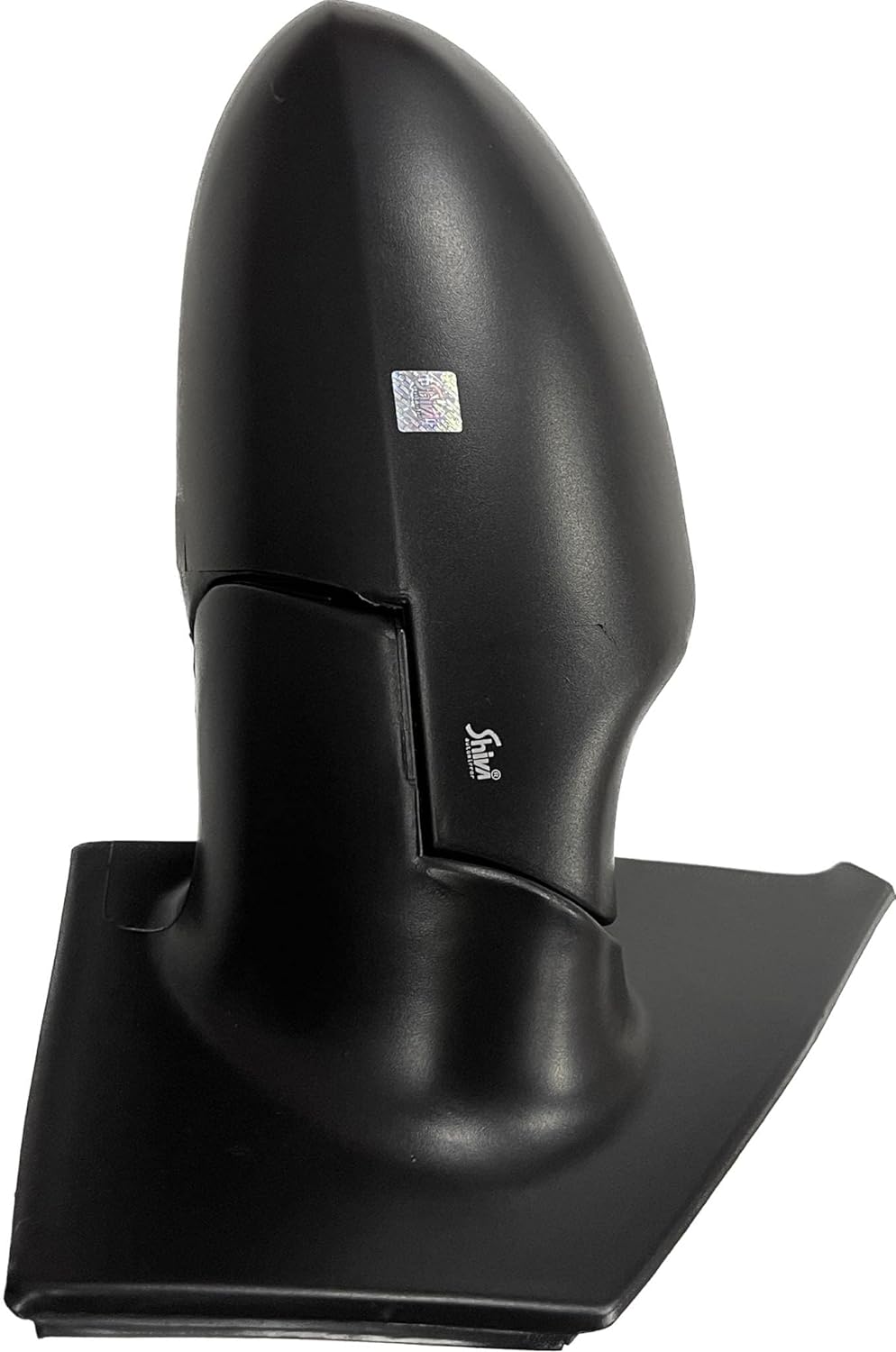 Black, clear, adjustable side mirror for Tata Indigo/Indica vehicles without chrome.