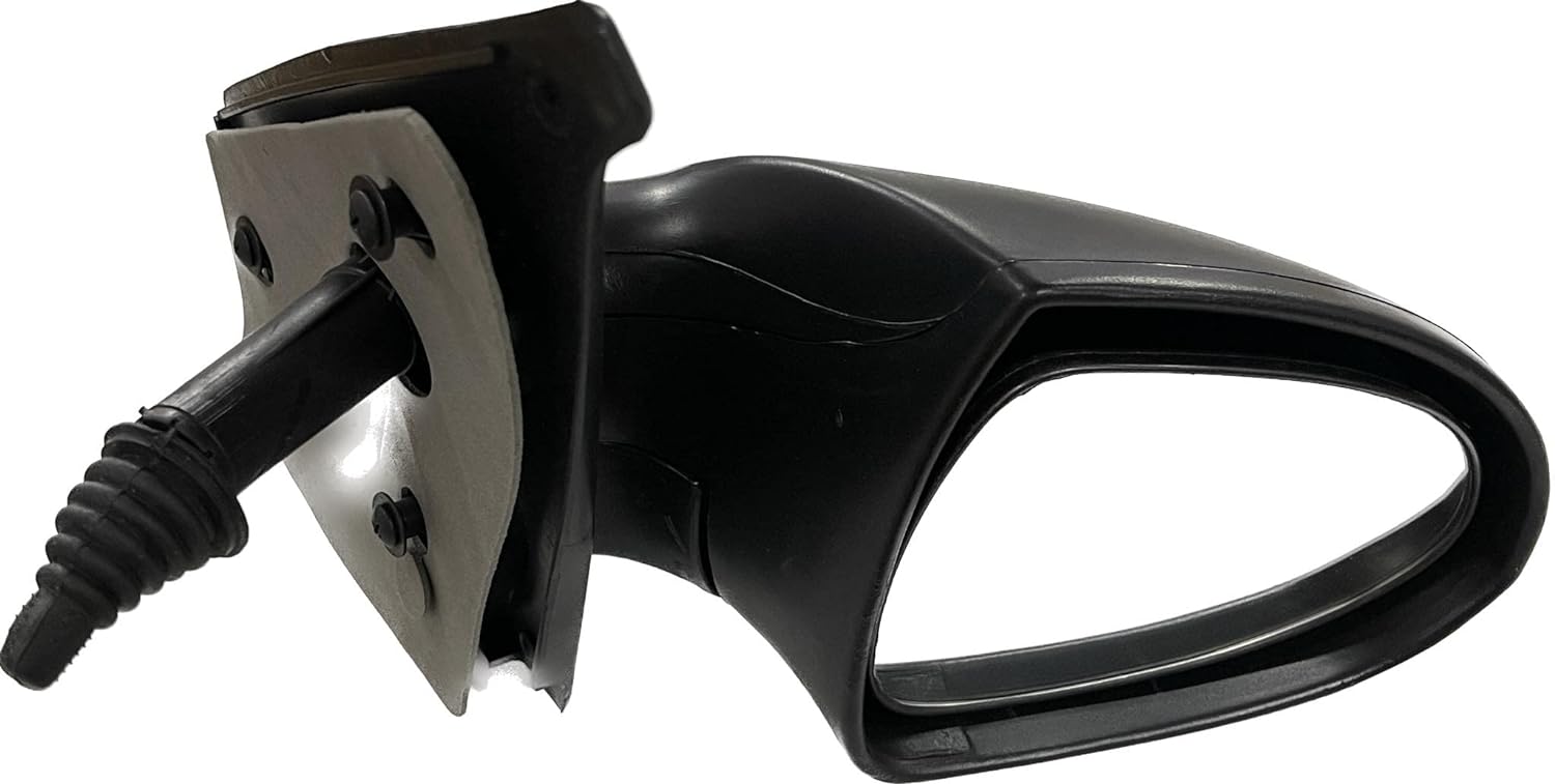 A black, chrome-adjustable side door mirror for a Tata Indigo/Indica vehicle.