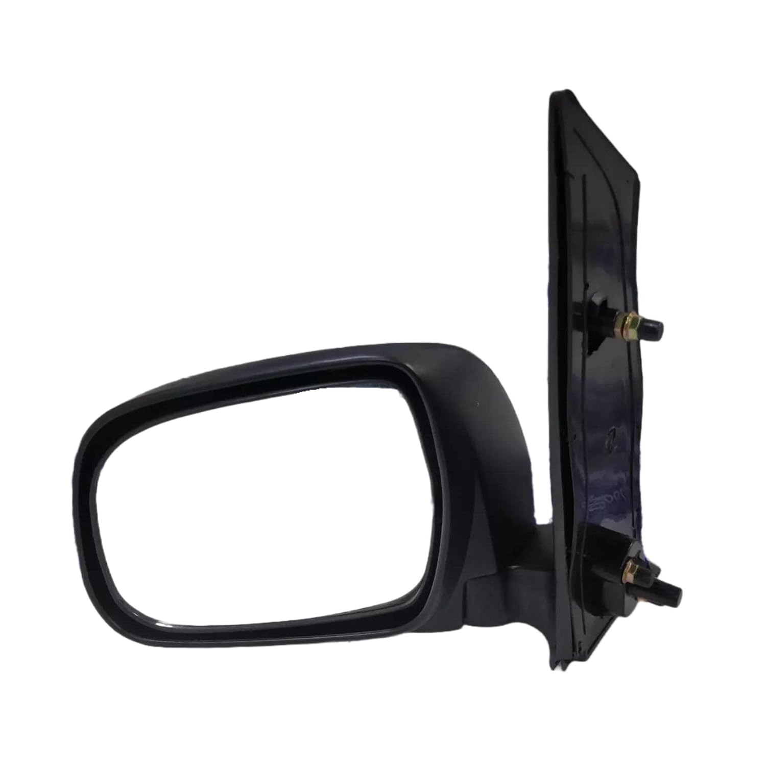 A black, curved door/side mirror for an Innova Type 1 Manual vehicle.