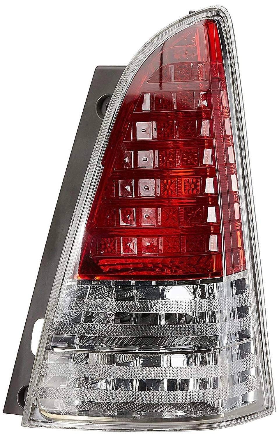 Rear tail light assembly for Toyota Innova 2009-2012 Type 2 featuring clear domed lights and red backing.