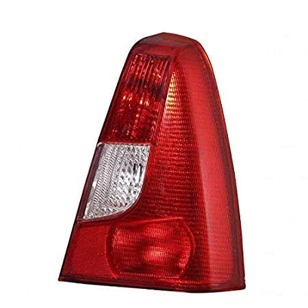 Red tail light assembly for a vehicle, featuring a clear lens and a red-colored housing.
