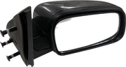 A black K D brand side mirror for a Mahindra Genio car, showing the mirror glass and the mounting structure.