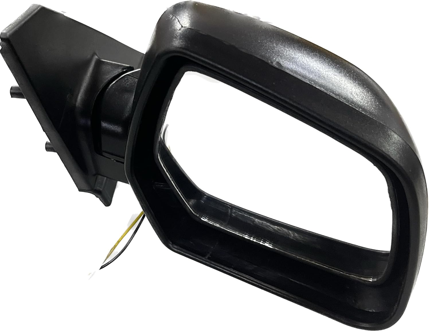 A black K D brand door mirror for a Mahindra KUV100 motor vehicle.