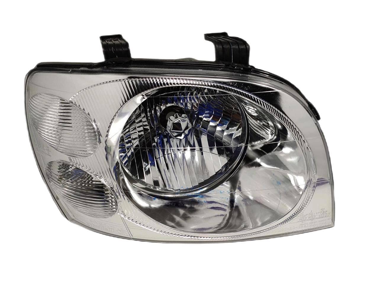 A single front headlight assembly for Mahindra Scorpio Type 1 2002-2008, featuring a clear lens with a halogen bulb.