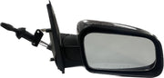 A black K D brand manual adjustable door mirror for Mahindra Xylo/Quanto vehicles.