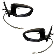 A pair of black door/side mirrors for Maruti Celerio 2022-Onwards, motorised with indicators.