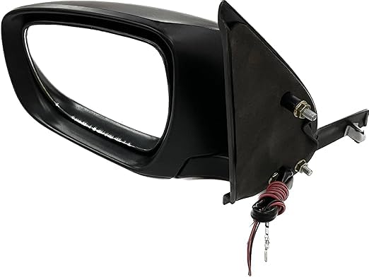 Black side door mirror with automatic fold and integrated indicator for Maruti Swift 2018-onwards models.