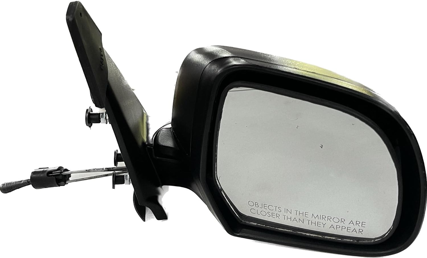 A black K D brand manual adjustable door mirror for a Nissan Micra VX.