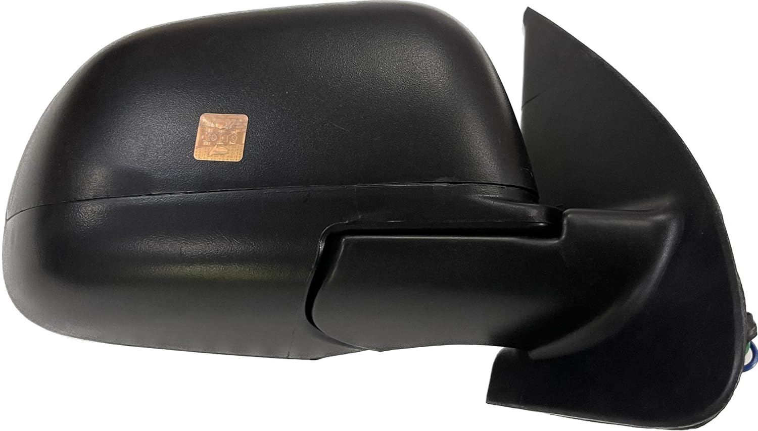 A black K D brand door mirror for a Nissan Micra, featuring a side view mirror with a mounting arm and electrical connector.