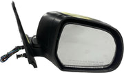 A black K D brand door mirror for a Nissan Micra, featuring a side view mirror with a mounting arm and electrical connector.