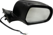 A black, clear door-mounted side rear view mirror for Renault Duster/Verito/Terrano motor.