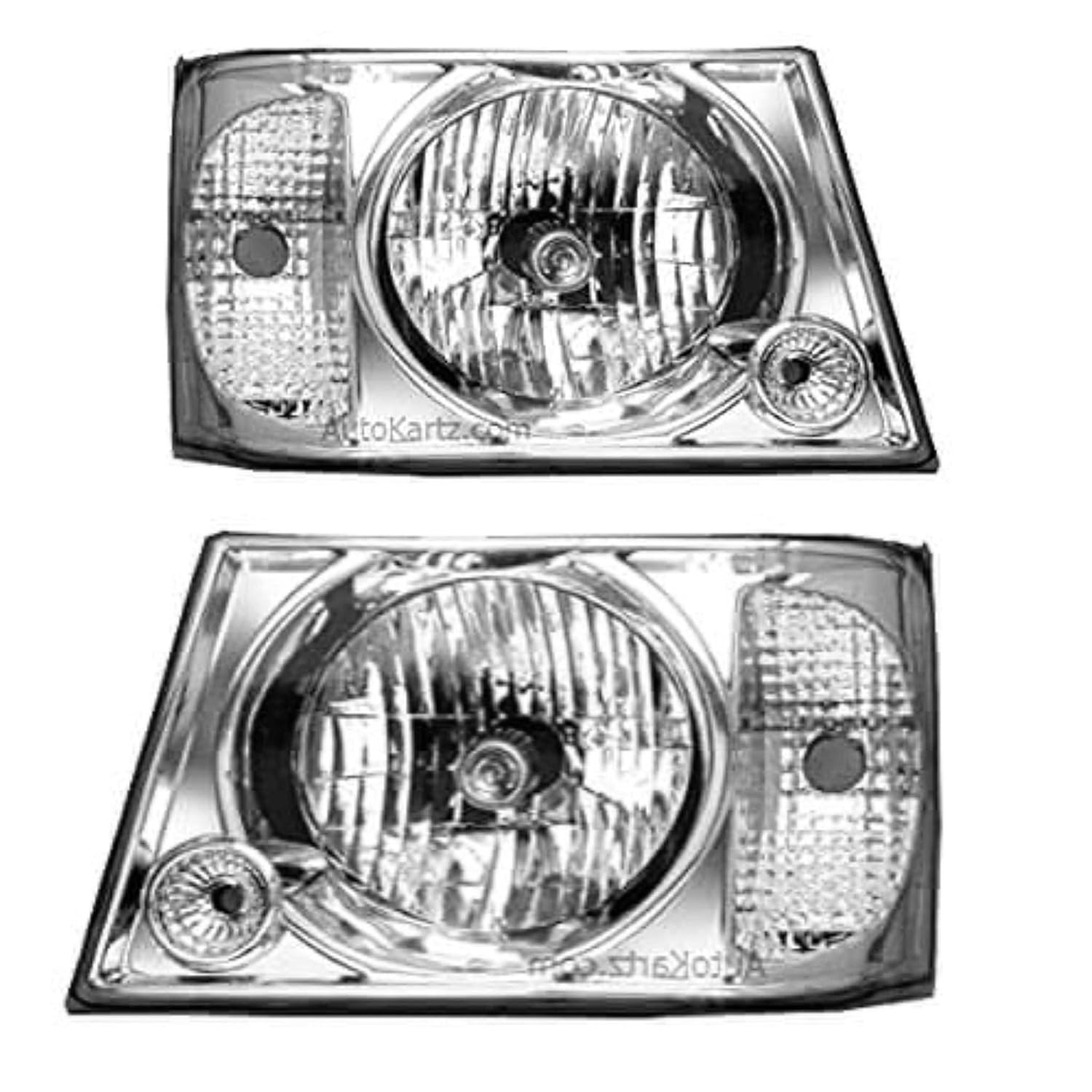 A silver K D headlight for Tata Sumo Victa, showing the front view with the bulb and reflector visible.