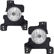 A pair of black fog lamps for Mahindra Scorpio T3 with bulbs, designed for 2017-now models, depicted on a white background.