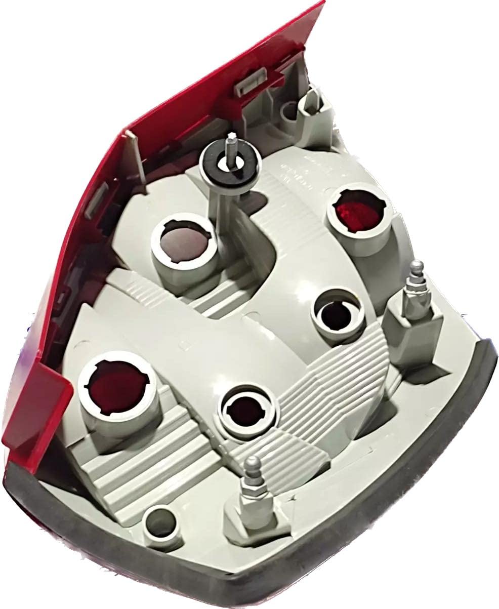 Red tail light assembly for Skoda Fabia 2008-2013, featuring clear glass and a chrome-colored lens.