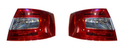 Tail light for Skoda Octavia featuring LED technology, with a clear and red color scheme, including a breakproof glass cover.