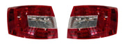 A pair of red K D brand tail lights designed for a Skoda Octavia non-LED vehicle.