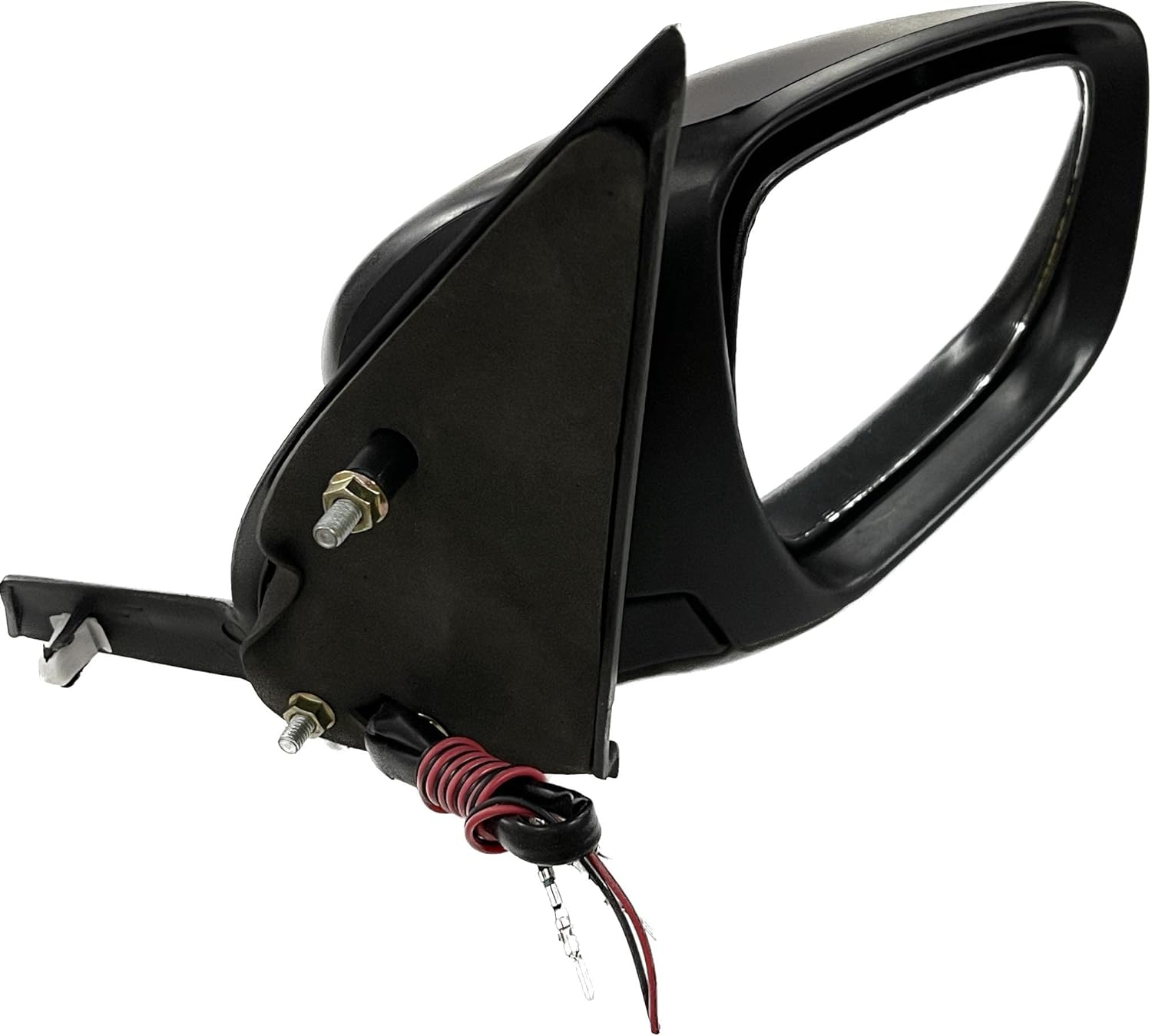 Black side/door mirror for Maruti Swift Type 4 with 5 wire non-autofold design and indicator, including mounting hardware.