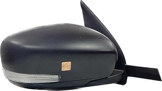 Black side door mirror with automatic fold and integrated indicator for Maruti Swift 2018-onwards models.