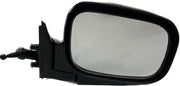 A black, adjustable side mirror for Tata Sumo Victa with a shatter-resistant acrylic mirror and a door mount.