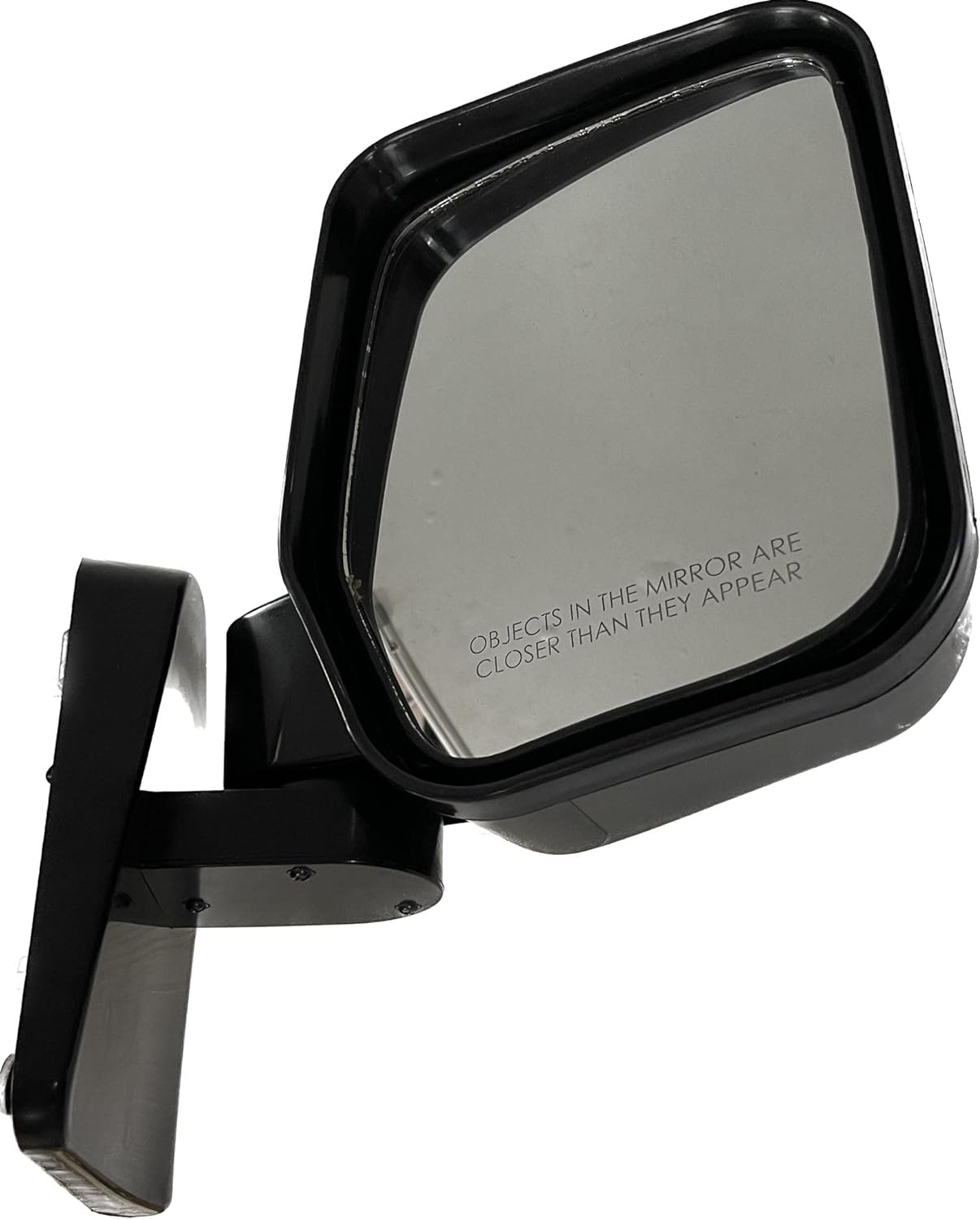A black K D brand side rear view door mirror for a Tata Winger car.