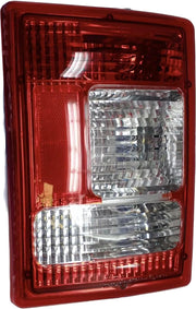 Red tail light assembly for Tata Winger 2007-2016 with clear lens and breakproof glass.