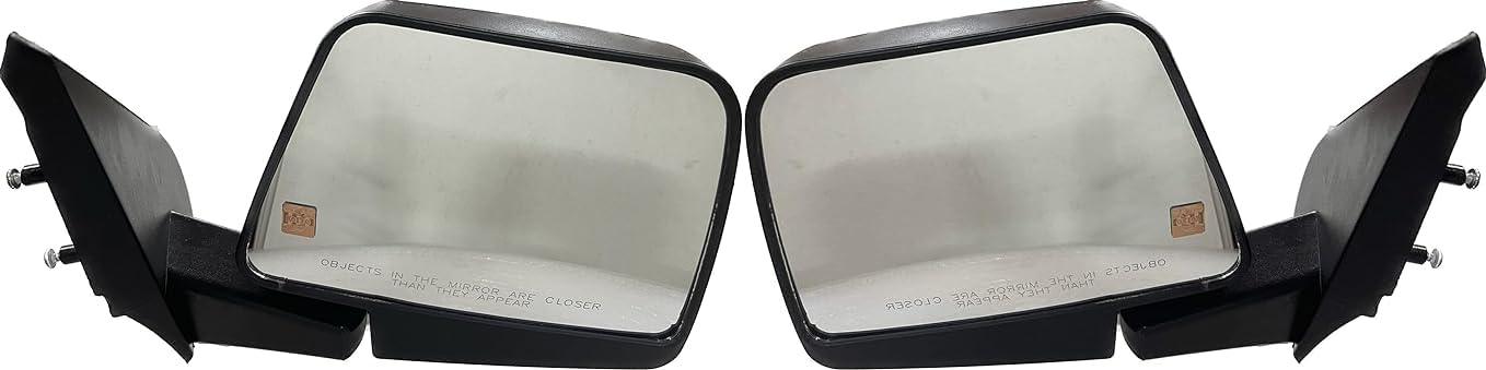 A pair of K D brand side/door mirrors for Tata Yodha, featuring shatter-resistant acrylic mirrors with a black ABS plastic frame, designed for easy installation and long-lasting durability.
