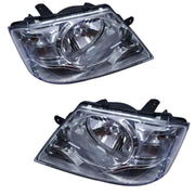 A pair of  headlight assemblies for Tata Yodha/XENON vehicles, featuring clear lens construction with integrated turn signal and parking light compartments.