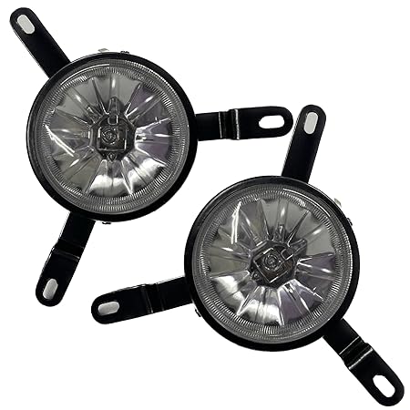 A pair of KD brand fog lamps for Chevrolet Tavera Type 2 vehicles, featuring a silver-colored bulb and black rims.