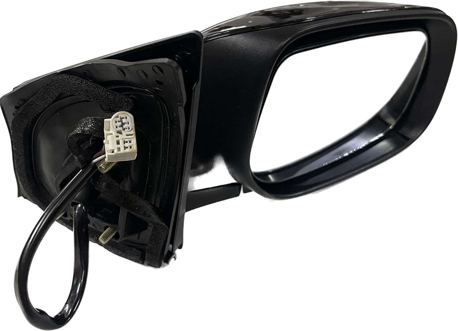 A black, sleek K D brand door/side mirror for Toyota Corolla Altis 2008-2014 with an auto fold indicator and a 7 wire coupler.