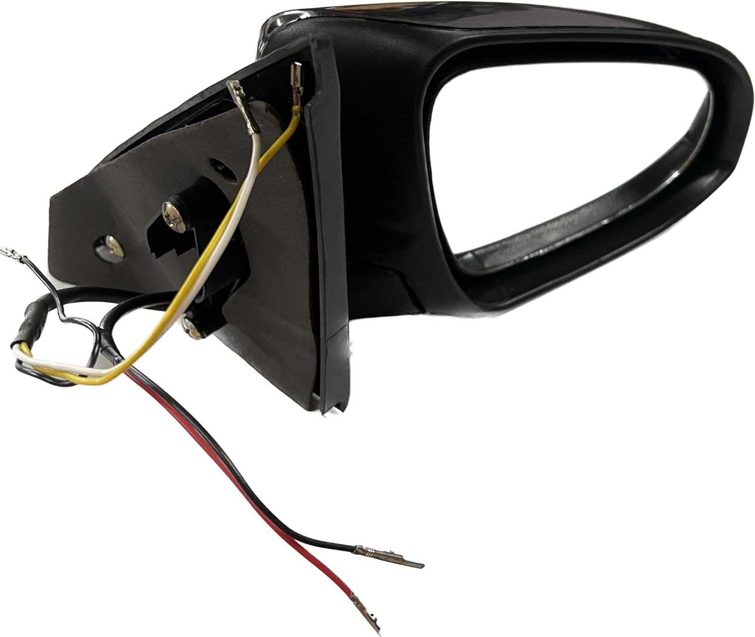 Black side mirror for Toyota Etios/Liva with wiring, designed for replacement on the vehicle's door.